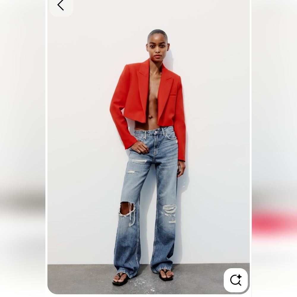 Red Cropped Blazer NWT SIZE M